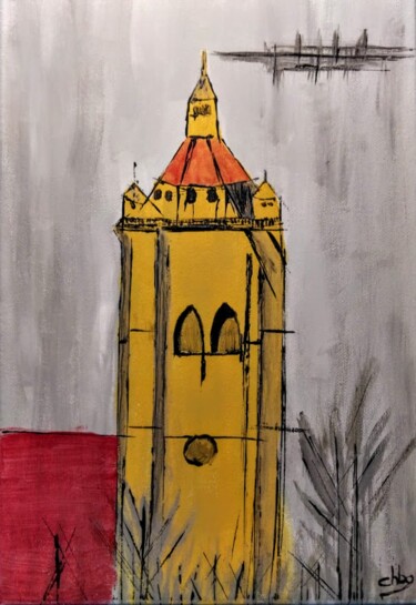 Painting titled "Collégiale_Dole_03" by Christian Bailly-Grandvaux, Original Artwork, Acrylic