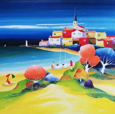 제목이 "Villages de pêcheur…"인 미술작품 Christian Baudoin로, 원작, 아크릴