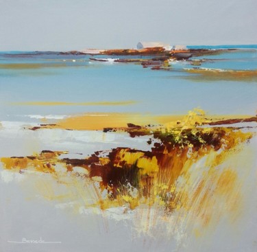 Peinture intitulée "Soleil sur l'étang" par Christian Bessede, Œuvre d'art originale, Acrylique