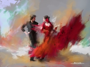 Digital Arts titled "Flamenco" by Christian Bessede, Original Artwork, Digital Painting