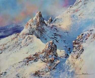 Painting titled "Paysage montagne en…" by Christian Bessede, Original Artwork, Acrylic
