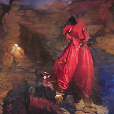 Картина под названием "THE CAVE" - Christian Bucher, Подлинное произведение искусства, Акрил Установлен на Деревянная рама д…