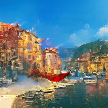 Pintura intitulada "VILLEFRANCHE" por Christian Bucher, Obras de arte originais, Acrílico Montado em Armação em madeira