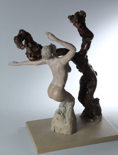 Скульптура под названием "Danse avec la vigne" - Christian Candelier, Подлинное произведение искусства, Керамика