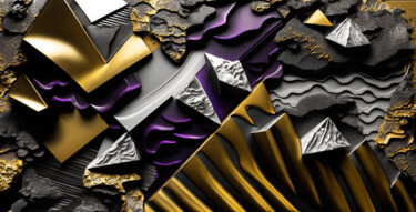 「Geometric Abyss: Co…」というタイトルのデジタルアーツ Christian Debienによって, オリジナルのアートワーク, オイル