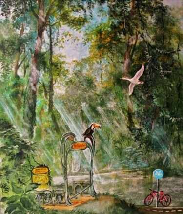Pittura intitolato "jungle à la Concorde" da Christian Eprinchard, Opera d'arte originale, Acrilico