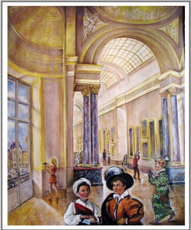 Pintura intitulada "1 matin au Musée pa…" por Christian Eprinchard, Obras de arte originais, Óleo