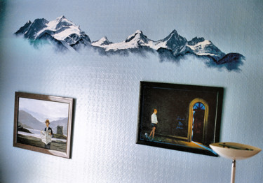 Pintura intitulada "Alpine walls (part…" por Christian Girault, Obras de arte originais, Acrílico