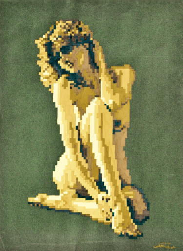 Pittura intitolato "Digital nude" da Christian Girault, Opera d'arte originale, Gouache