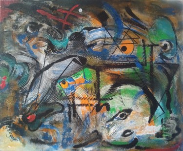 Schilderij getiteld "Le clair dans l'obs…" door Christian Grezel, Origineel Kunstwerk, Acryl