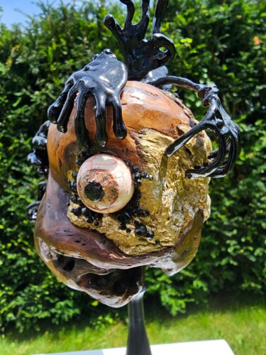 Escultura intitulada "Worm" por Christian Koller (Artc), Obras de arte originais, Madeira