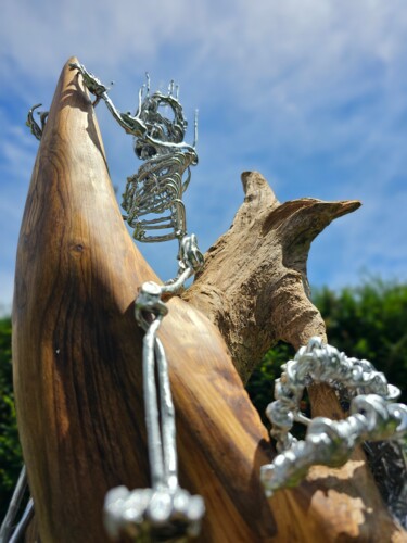 Скульптура под названием "SILVER BONES ON WOO…" - Christian Koller (Artc), Подлинное произведение искусства, Дерево