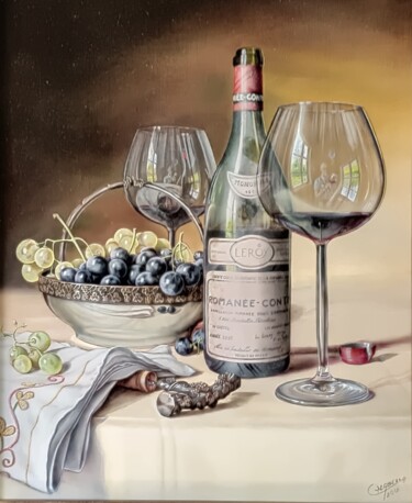 Malarstwo zatytułowany „"Romanée-Conti 2000…” autorstwa Christian Labelle, Oryginalna praca, Olej Zamontowany na Drewniana r…