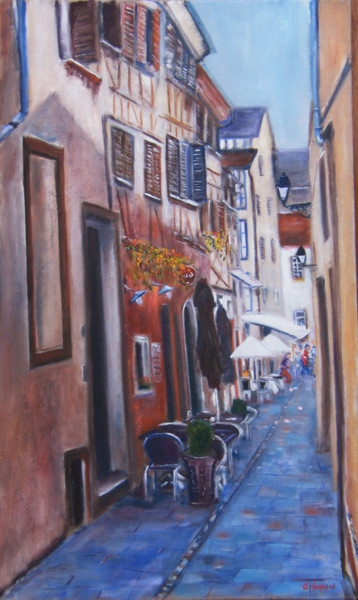 Schilderij getiteld "Rue de Strasbourg" door Christian Laspoujas, Origineel Kunstwerk, Olie