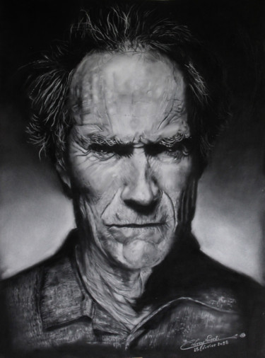 Dessin intitulée "Clint" par Christian Leroy Napoli, Œuvre d'art originale, Pastel