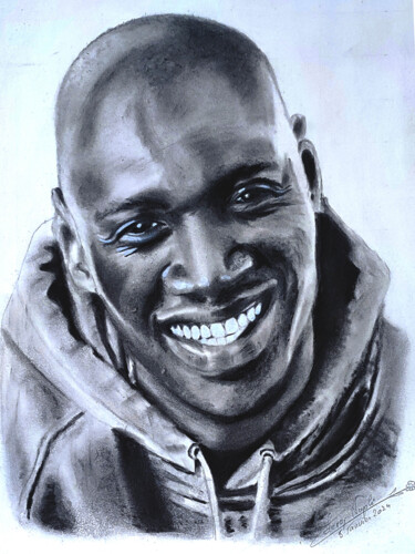 Desenho intitulada "Omar Sy" por Christian Leroy Napoli, Obras de arte originais, Lápis