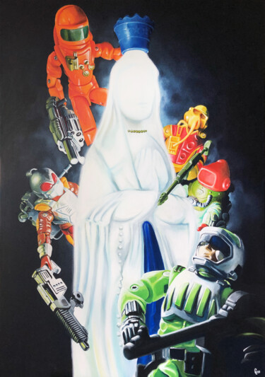 Pintura titulada "PROTECTION RAPPROCH…" por Christian Lucas, Obra de arte original, Acrílico Montado en Bastidor de camilla…