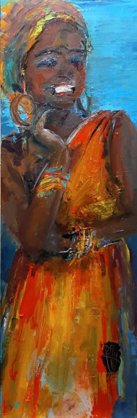 Painting titled "Couleur d'Afrique r…" by Christian Raffin, Original Artwork, Oil