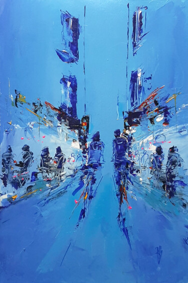 Pittura intitolato "Bleu" da Christian Raffin, Opera d'arte originale, Olio