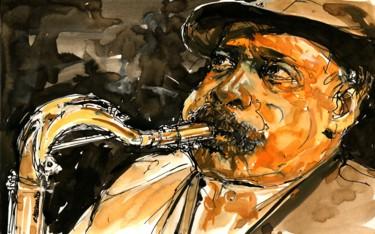 「jazz 2004 17」というタイトルの絵画 Christian Rollandによって, オリジナルのアートワーク, グワッシュ水彩画