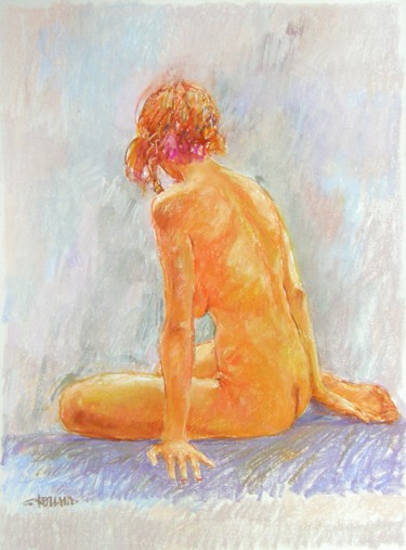 Рисунок под названием "pastel 2001 1" - Christian Rolland, Подлинное произведение искусства, Пастель