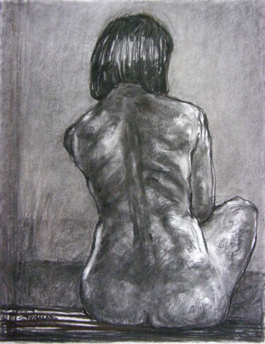 Drawing titled "fusain 50/65 2012 87" by Christian Rolland, Original Artwork, Charcoal