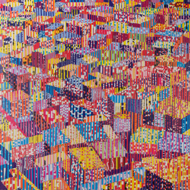 Colagens intitulada "city 10" por Christian Schanze, Obras de arte originais, Colagens Montado em Painel de madeira