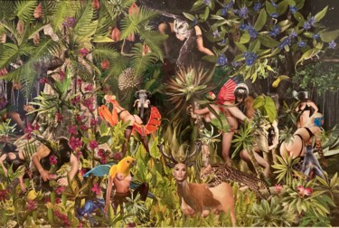 Collages intitulée "Bungle in the jungle" par Christian Schanze, Œuvre d'art originale, Collages Monté sur Aluminium