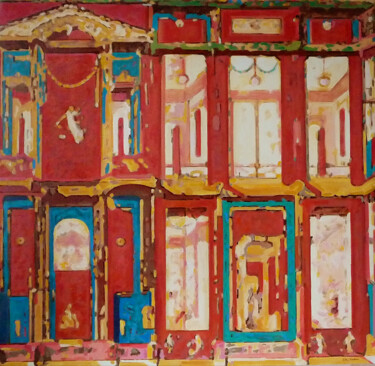 Pintura intitulada "Pompéi : Théâtralité" por Christian Vidal, Obras de arte originais, Acrílico