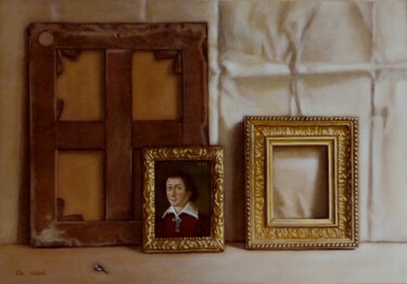 Painting titled "Tableaux avec cadres" by Christian Vidal, Original Artwork, Oil Mounted on Wood Panel