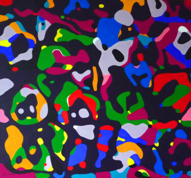 제목이 "Coloriage"인 미술작품 Christian Vidal로, 원작, 아크릴 목재 패널에 장착됨