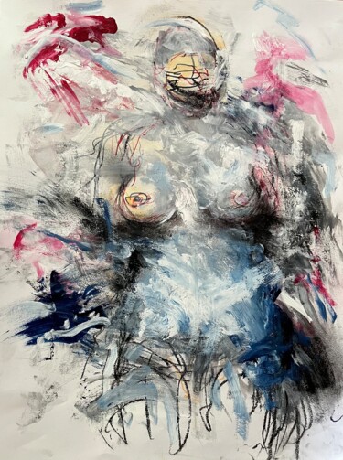 「Baigneuse no 9」というタイトルの絵画 Christian Corvellecによって, オリジナルのアートワーク, アクリル