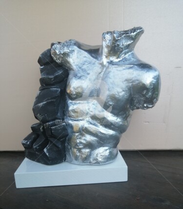 Sculpture titled "la chute" by Christiane Bernais, Original Artwork, Plaster