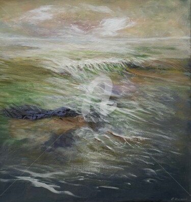 Malerei mit dem Titel "FACE A LA MER" von Christiane Gilbert, Original-Kunstwerk, Acryl