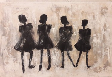 Painting titled "Les Petites Filles…" by Christiane Guerry, Original Artwork, Acrylic