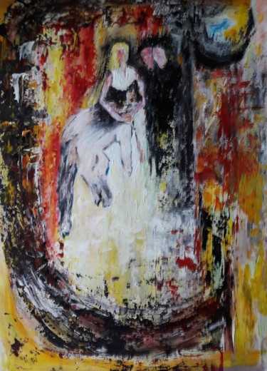 Malarstwo zatytułowany „MY CAT” autorstwa Christiane Guerry, Oryginalna praca, Akryl