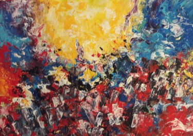 Painting titled "Hommage à Nice" by Christiane Guerry, Original Artwork, Acrylic