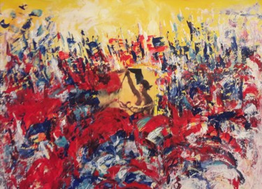 Painting titled "La Révolte" by Christiane Guerry, Original Artwork, Acrylic