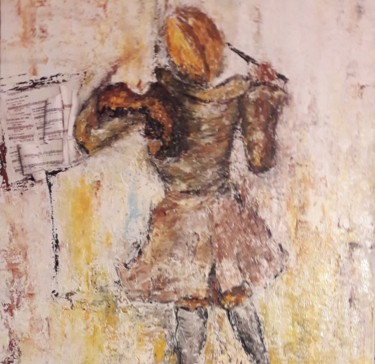 绘画 标题为“Mozart le Génie II” 由Christiane Guerry, 原创艺术品, 丙烯 安装在木质担架架上