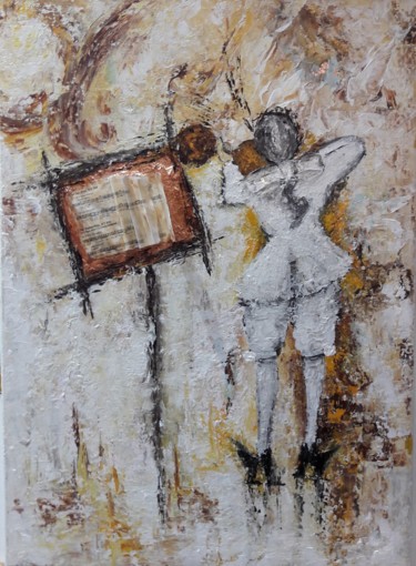 Painting titled "Mozart le génie" by Christiane Guerry, Original Artwork, Acrylic