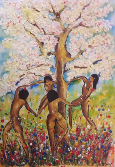 Peinture intitulée "JOIE DE VIVRE" par Christiane Guerry, Œuvre d'art originale, Acrylique