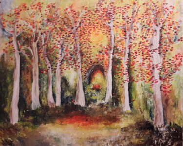 제목이 "LANDSCAPES AUTOMN"인 미술작품 Christiane Guerry로, 원작, 아크릴 나무 들것 프레임에 장착됨