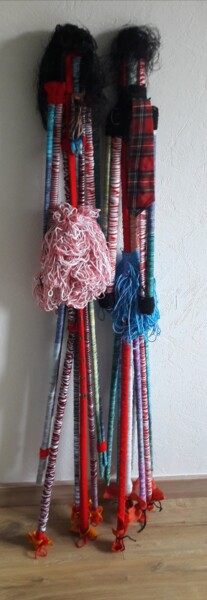 纺织艺术 标题为“JE/TU MOI/TOI” 由Christiane Guerry, 原创艺术品, 纺织纤维