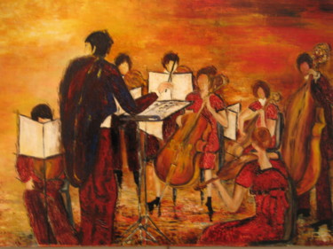 Peinture intitulée "L'ORCHESTRE" par Christiane Guerry, Œuvre d'art originale, Huile