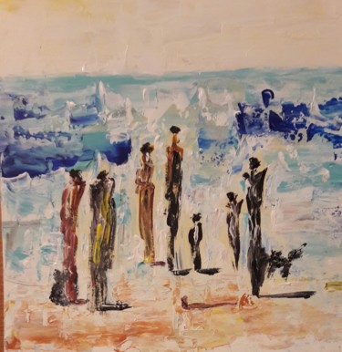 Pintura intitulada "Promenade à la mer" por Christiane Guerry, Obras de arte originais, Acrílico