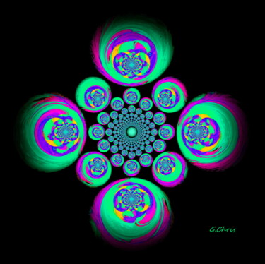 Digital Arts titled "Double quadrille" by Christiane Guilleminot, Original Artwork, Digital Painting