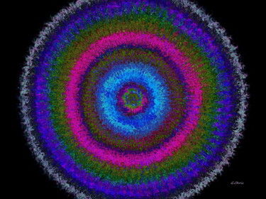 Arts numériques intitulée "Mandala tricoté" par Christiane Guilleminot, Œuvre d'art originale, Peinture numérique