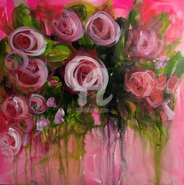 Peinture intitulée "The flowers of love…" par Christiane Roy, Œuvre d'art originale, Acrylique