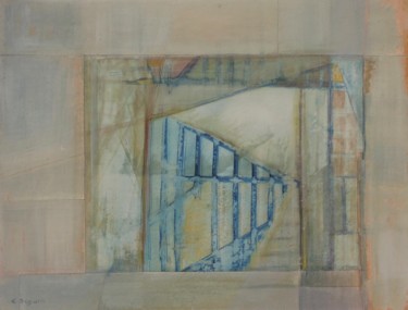 "Barrières bleues" başlıklı Tablo Christiane Seguin tarafından, Orijinal sanat, Akrilik Ahşap panel üzerine monte edilmiş