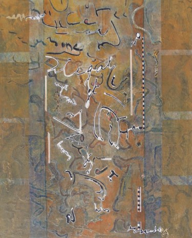 Collagen mit dem Titel "Me Faire" von Christiane Seguin, Original-Kunstwerk, Acryl Auf Holzplatte montiert